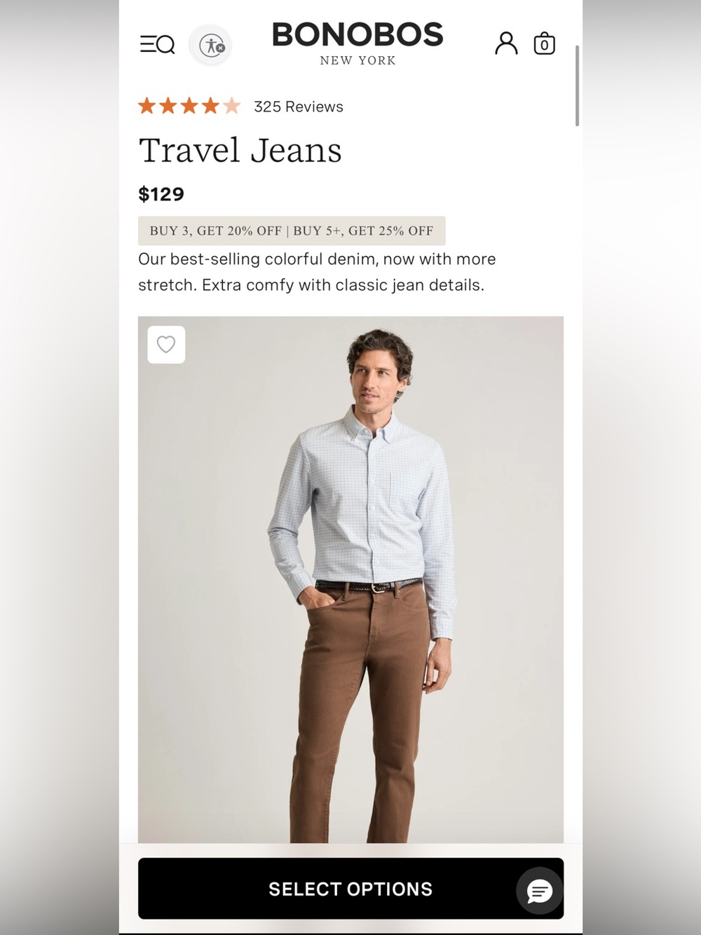 Bonobos Travel Jeans 38/30 slim